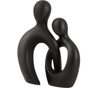 Eachave Romantic Black Ceramic Couple Sculpture for Home Decor - Modern Abstract Lover Statue for Living Room, Office, and Bedroom Decor - Perfect Anniversary, Valentine's Day