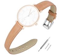 EACHE 12mm Watch Straps for Women Ladies Quick Release Leather Watch Strap Tan Replacement with Silver Buckle