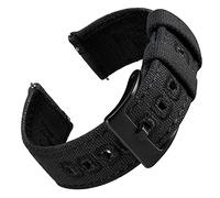 EACHE 20mm Black Canvas Leather Watch Straps for Men Quick Release Watch Bands Compatible with Huawei Watch 2/Samsung Galaxy Watch Active