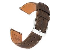 EACHE 22mm Leather Watch Straps for Men, Crazy Horse Brown Leather Watch Strap Quick Release