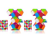 EACHHAHA christmas stocking fillers for Kids,Magic Snake 48 Parts-Snake Cube,Snake Cube Puzzle-Snake fidget toys-Twist Puzzle Brain Teaser -Educational toys-Party Bag Fillers(Rainbow*1) (Pack of 2)