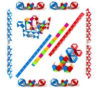 EACHHAHA Party Bag Fillers for kids-25 pieces Mini Magic Snakes 24 Blocks-Snakes fidget toys-Christmas Stocking Fillers kids-kids Party Favours-Brain Teaser 3D puzzles