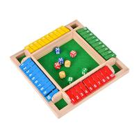 EACHHAHA Shut The Box 4 Player Wooden Table Game - Dice and Travel STEM Learning Traditional Family Game for Kids（Multicolor）