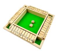 EACHHAHA Shut The Box 4 Player Wooden Table Game - Dice and Travel STEM Learning Traditional Family Game