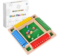 EACHHAHA Shut The Box 4 Player Wooden Table Game（Multicolor）