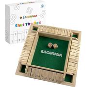 EACHHAHA Shut The Box Game 4 Player -Wooden Table Game,Dice Games,Wooden Board STEM Learning Traditional Family Game for Kids