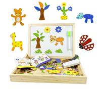 EACHHAHA Wooden Puzzle 100+ pieces,Animal Pattern,Montessori toys,Puzzle Board,Various Patterns,Freely Combine,Develop imagination,Wood Toys For Kids Up 3 Years Old