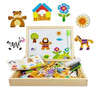 EACHHAHA Wooden Puzzle 118+ pieces,Forest Pattern,Montessori toys,Puzzle Board,Various Patterns,Freely Combine,Develop imagination,Wood Toys For Kids Up 3 Years Old