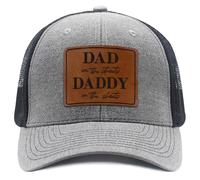 Eachnice Daddy to Be Dad in The Street Daddy in The Sheets Hat Daddy Leather Patch Baseball Cap Gifts for Him Father's Day Birthday, Gray Black, One Size