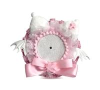 Eachnice Gothic Cat Ear Badge Holder Demon Wings Design Display Stand for 58-75mm Pin Badges, Ita Bag Decor Accessory for Anime Fans & Collectors (Pink)