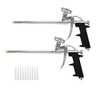 EACHPT Foam Gun, Expanding Foam Spray Gun Professional PU Foaming Gun Insulating Applicator Heavy Duty Aluminium Body Dispensing Foam Gun for Caulking, Filling, Sealing(2 Insulation Guns+10 Nozzles)