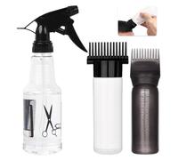 EACHPT Hair Oil Applicator Bottle, 3PCS Root Comb Applicator with Continuous Spray Bottle 300ml, Graduated Scale for Salon & Home DIY