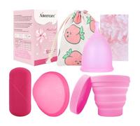 EACHPT Menstrual Cups, 4Pcs Reusable Menstrual Disc with Storage Bag, Soft Flexible Medical Grade Silicone,Period Disc Set with 12 Hr Wear, Sanitary Pad and Tampon Alternative, Size L