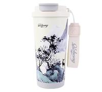 EACHPT Thermos Travel Mug,500ML Insulated Coffee Travel Mug - Double-Wall Stainless Steel, Leak-Proof &BPA Free,Portable Coffee Cup Travel Mug with Hidden Straw - Perfect for Hot and Cold Drinks