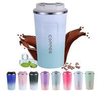 EACHPT Travel Mug, 510ml Coffee Travel Mug with Leakproof Lid,Stainless Steel Thermal Cups for Hot Drinks,Reusable Vacuum Insulated Coffee Cups, Travel Coffee Mug for Hot Cold Drinks/Tea