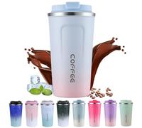 EACHPT Travel Mug, 510ml Stainless Steel Thermal Coffee Cups with Leakproof Lid, Reusable Vacuum Insulated for Hot/Cold Drinks/Tea