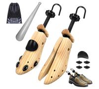 eachway Wooden Shoe Stretcher Men and Women for Wide Feet, Pair Premium of 4-way Shoe Tree Widener Stretch Length & Width, L (for Men's Size Us 10-13.5), L (for Men's Size Us 10-13.5)