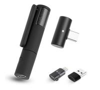 EACHWELL Wireless lavalier Microphone for iPhone iPad，Wireless Clip on Microphones，Lapel Mic for Video Recording,tiktok (Type-C, Black)