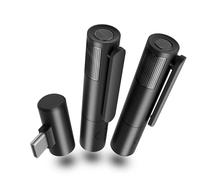 EACHWELL Wireless Lavalier Microphone, Light as air, Minimalist Design Wireless Mic for iPhone15 16/iPad, Wireless Clip on Microphones, for Video Recording, TikTok.(Type-C, Black)