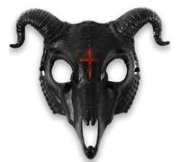 EaciTown Goat Head Mask Gothic Ramhorns Skull Mask Halloween Cosplay Prop for Demon Evil Devil Mask