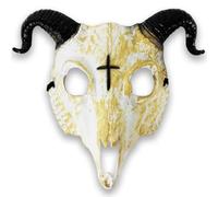 EaciTown Goat Head Mask Gothic Ramhorns Skull Mask Halloween Cosplay Prop for Demon Evil Devil Mask