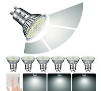 EACLL GU10 LED Bulbs 3-Step Dimmable 3-Brightness, 10W 6000K Cool White, Pack of 6, 940lm Equivalent 125W Halogen Spotlight, 120° Flicker-Free Reflector Lamp, Dimmable Without Dimmer Switch