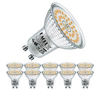 EACLL GU10 LED Bulbs 6W Warm White Light Bulb 2700K Replace 90W RAR16 Halogen, 810 Lumen AC 230V Flicker-Free Spotlight, 120° Wide Beam Angle, Non-Dimmable Reflector Light, Pack of 10
