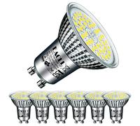 EACLL GU10 LED Bulbs Cool White 10W Equivalent 140W Halogen, Pack of 6, 1050 Lumens 6000K, AC 230V Flicker-Free Spot Light, Wide Beam 120°, Non-Dimmable Energy Saving Reflector Lamp