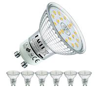 EACLL GU10 LED Bulbs Neutral White 4000K 4.9W Equivalent 75W Halogen, Pack of 6, 585 Lumens AC 230V Flicker-Free Spot Light, Wide Beam Angle 120°, Non-Dimmable Energy Saveing Reflector Lamp