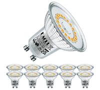 EACLL GU10 LED Bulbs Warm White 6.5W Replaces 90W Halogen Bulbs, Pack of 10, 835 Lumen 3000K, AC 230 V Flicker-Free Spotlight Beam Angle 120° Spot, Non-Dimmable Shorter Reflector Lamps