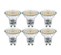 EACLL GU10 LED Bulbs Warm White 6W Replaces 100W Halogen Bulbs, Pack of 6, 730 Lumen 3000K, AC 230 V Flicker-Free Spotlight Beam Angle 120° Spot, Non-Dimmable Shorter Reflector Lamps