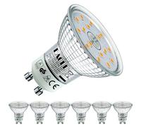 EACLL GU10 LED Warm White 5W Replaces 75W Halogen Bulb, Pack of 6. 585 Lumen 3000K Bulbs, AC 230V Flicker-Free Spotlight, Beam Angle 120° Spot, Non-Dimmable Reflector Lamp