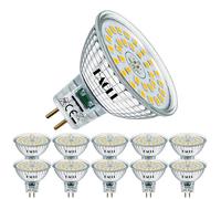EACLL GU5.3 MR16 LED Bulbs, 6.5 W, Replaces 60 W Halogen Bulbs, Neutral White, 4000 K, 580 Lumens, Flicker-Free AC/DC 12 V Spotlight, Non-Dimmable Reflector Lamps with 120° Beam Angle, Pack of 10