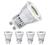 EACLL LED Mini GU10 Daylight Bulb 5000K, 4.5W Replaces Halogen 40W, Pack of 4, 360lm LED Flicker-Free, 38° Beam Angle, MR11 Non Dimmable AC 230V Short Reflector Lamp
