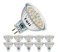 EACLL Pack of 10 GU5.3 LED Bulbs Warm White 6.5W MR16 Equivalent 50W Halogen, 2700K 585 Lumens Non-Dimmable, Flicker-Free Illumination, Wide Beam 120° Spotlight, AC/DC 12V Reflector Lamp