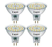 EACLL Pack of 4 GU5.3 LED Bulbs Neutral White, 6.5W MR16 Equivalent 60W Halogen, 4000K 580 Lumens Non-Dimmable, Flicker-Free Illumination, Wide Beam 120° Spotlight, AC/DC 12V Reflector Lamp