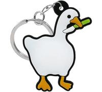 EACTEL 1PCS PVC Lovely Animal White Goose Keychain Cartoon Keychain Key Holder Fit Women Men Kids Keys Accessories Key Ring Custom Jewelry for Kids