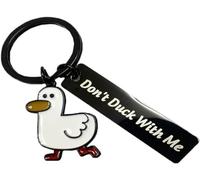 EACTEL Cartoon Duck Keychain Don’t Duck with Me Metal Duck Lovers Gift Key Chain Keyrings Gift Present for Boyfriend Husband Girlfriend Couple (black)