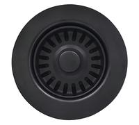 EADOT 3-1/2 Inch Black Kitchen Sink Drain Assembly with Basket Strainer and Stopper, Kitchen Drain Basket Strainer for Granite/Fireclay Kitchen Sinks