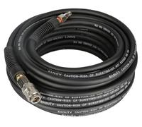 EADUTY Air Compressor Hose, Heavy Duty Hybrid Air Hose 1/4" I.D by 15 M Length, 300 PSI Air Compressor Accessories with Bend Restrictors and 1/4" Euro Quick Connect Fittings. Black