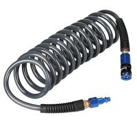 EADUTY Heavy Duty Polyurethane Recoil Air Hose 1/4" x 10' Lightweight Flexible Compressor Hose with Universal Quick Coupler, Plug and Bend Limiters,