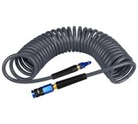 EADUTY Heavy Duty Polyurethane Recoil Air Hose 1/4" x 25' Lightweight Flexible Compressor Hose with Universal Quick Coupler, Plug and Bend Limiters,