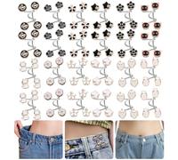 EAEDMY 144PCS Adjustable Pants Waist Tightener for Loose Jeans or Skirts, Metal Pants Clips, No Sewing Required, 24 Sets (24WB)