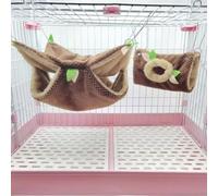 EAEDMY Ferret Rat Hammock Tunnel Toys Cage Accessories, Guinea Pig Hideout, Warm Bed for Rat Ferret Guinea Pig Sleep Hide and Play (2.Hammock&Hole Tunnel)