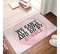 EAEQKOUC 3D Bath Mat- Fun Pink and White Textured Door Mat with 'We Can't Come' Design, Flannel Polyes-50x80cm