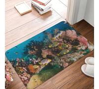 EAEQKOUC 3d Coral Reef Doormat Non-Slip Bathroom Kitchen Mat Garden Garage Door Floor Entrance Carpet Rug-50x80cm