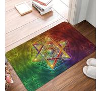 EAEQKOUC 3d Doormat Mat Anti-Slip Sacred Geometry Bath Kitchen Garden Rug Carpet-50x80cm