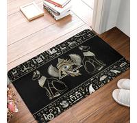EAEQKOUC 3d Egyptian Cats Doormat Anti-Slip Entrance Bathroom Kitchen Door Floor Mats Ancient Egypt Eye of Horus Bedroom Balcony Carpet Rug-50x80cm