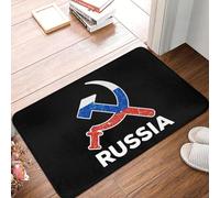 EAEQKOUC 3D Hammer And Sickle With Russian Flag Anti-slip Doormat Floor Mat Carpet Rug for Kitchen Entrance Home Living room Footpad Mats-40x60cm