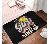 EAEQKOUC 3D I Know I Play Like A Try To Keep Up Softball Anti-slip Doormat Floor Mat Rug for Kitchen Entrance Home Bedroom Footpad Mats-60x90cm